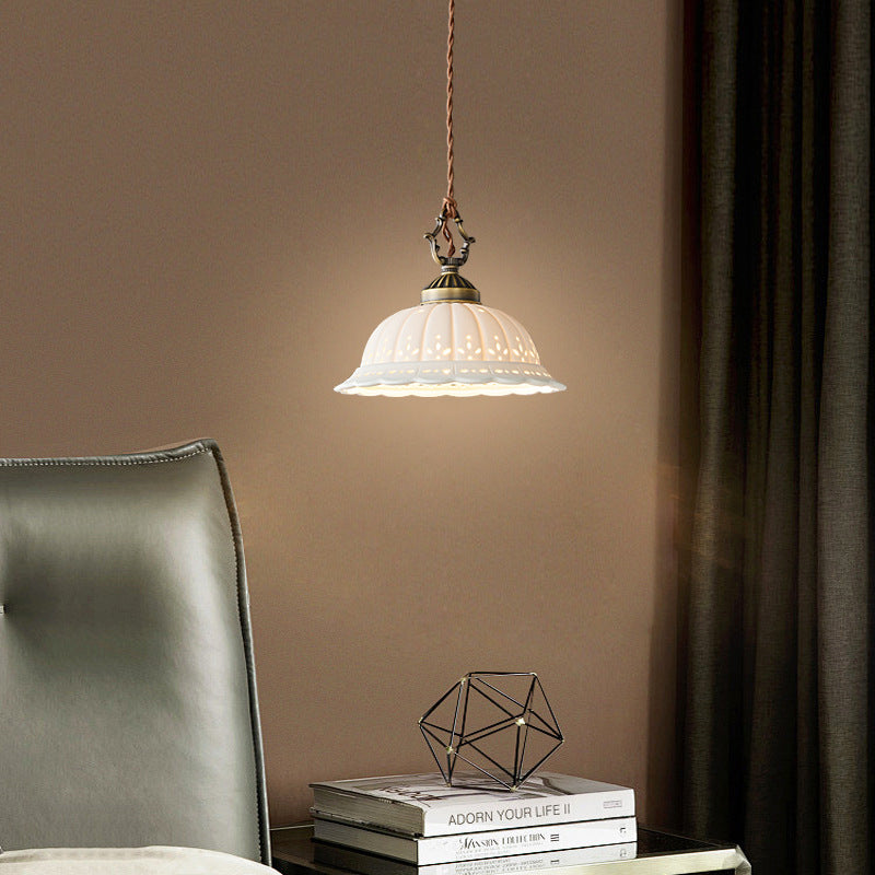 Copper bedside pendant light, small pendant light