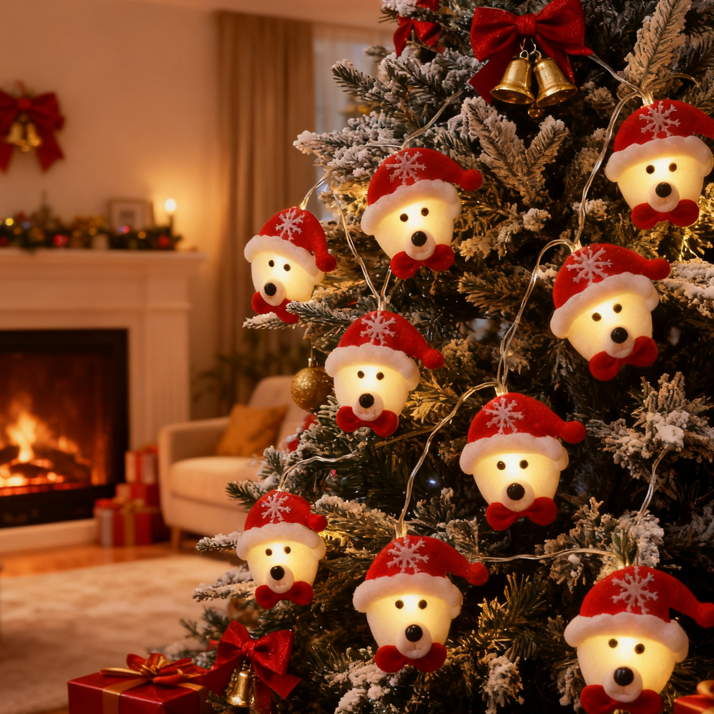 Non woven teddy bear Christmas light LED string