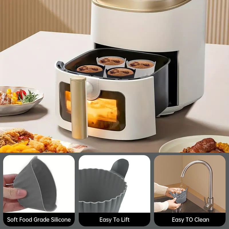 4-6 Reusable Silicone Air Fryer Mats