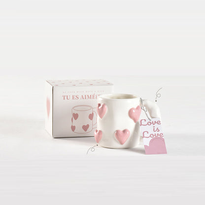 Peach Heart Ceramic Cup