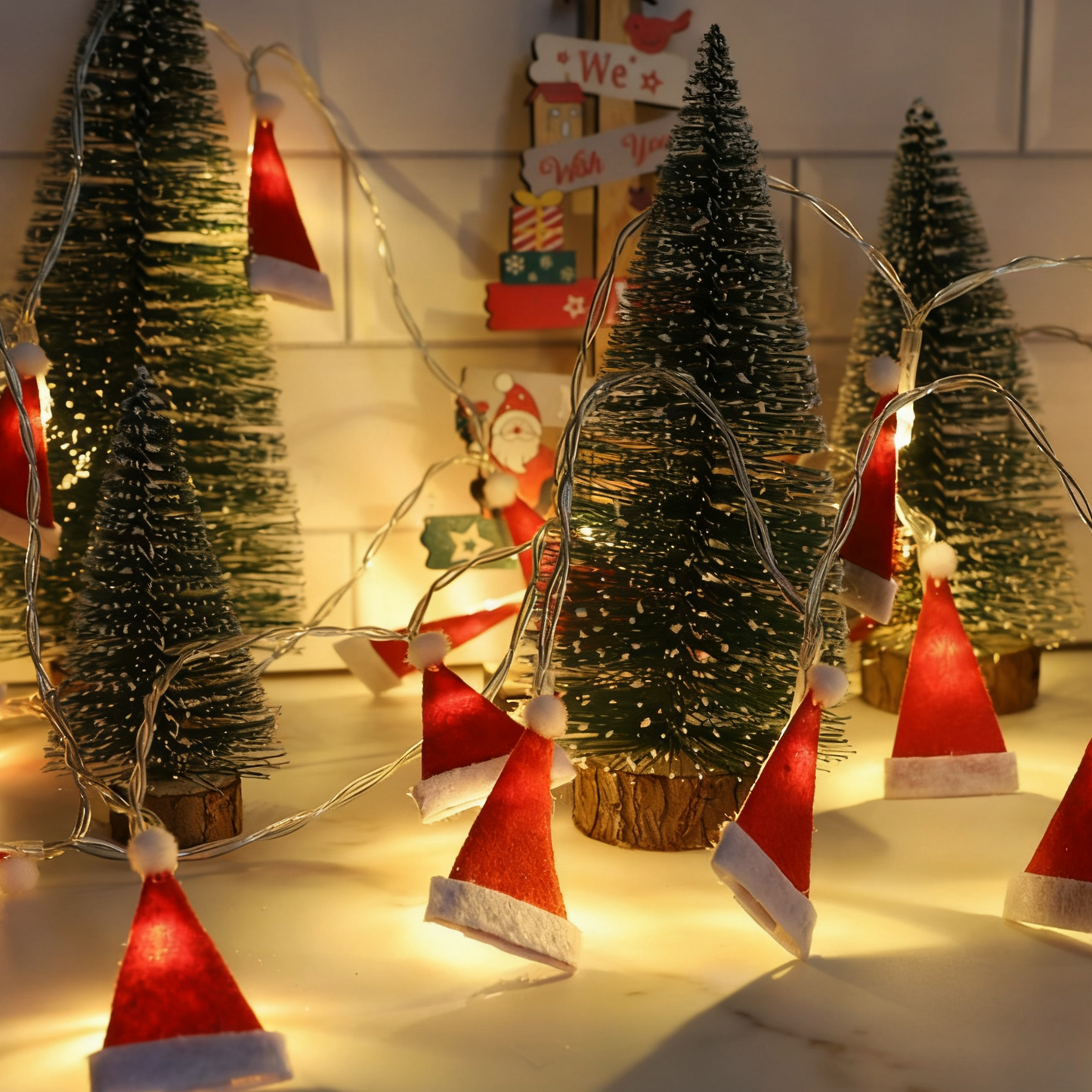 Non woven hat Christmas light LED string